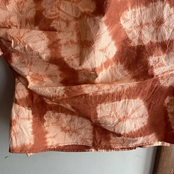 ULLA JOHNSON Senta One-Shoulder Tie Dye Stripe Cotton Top Sequoia - Picture 11 of 16